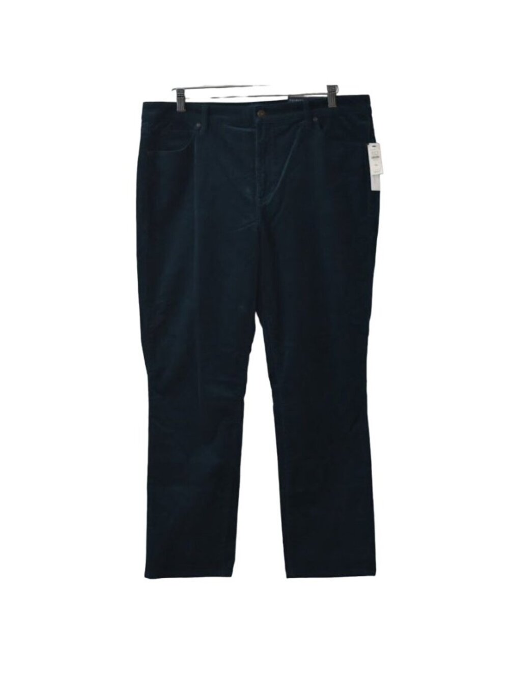 Talbots Flawless Womens 16P Blue Corduroy Jeans High Waist Straight Leg Slimming